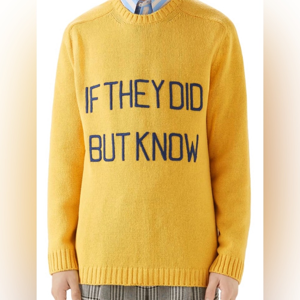 Gucci Men's "If They Did But Know" Sweater Sz M